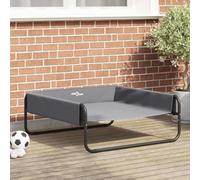 YunCangg Panier pour chien gris clair 85 x 85 x 33 cm en acier avec garde-corps de protection sur 3 côtés, fond antidérapant, design respirant, tissu résistant aux rayures, léger et pliable pour