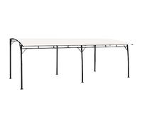 YunCangg Pare-soleil de jardin pergola 6 x 3 x 2,55 m blanc crème avec structure en acier revêtu par pulvérisation et toit imperméable pour terrasse, balcon, jardin comme ombre et protection contre la