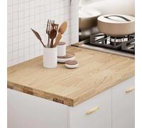 YunCangg Plan de travail de cuisine en chêne massif 80 x 63,5 x 4 cm, rectangulaire, polyvalent comme poste de travail de cuisine, établi ou plateau de lavabo, robuste, facile d'entretien