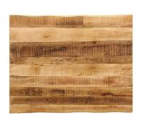 YunCangg Plateau de table avec bord d'arbre en bois de manguier massif rugueux 90 x 80 x 3,8 cm, grain de bois naturel, polyvalent, idéal pour le salon, les meubles d'appartement, table basse de