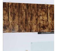 YunCangg Riga Lot de 2 armoires suspendues avec rangement - Chêne fumé et blanc - 30 x 31 x 80 cm - Matériau du bois - Armoire de cuisine durable pour l'organisation