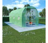 YunCangg Serre 9 m² 4,5 x 2 x 2 m maille PE verte avec cadre en acier galvanisé, 6 fenêtres d'aération, porte, protection pour légumes, tomates, serre pour jardin, terrasse, balcon