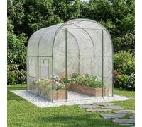 YunCangg Serre avec cadre en acier revêtu par pulvérisation 160 x 200 x 192,5 cm PVC transparent avec fenêtres moustiquaire et porte zippée pour jardin, terrasse, balcon, résistante aux intempéries et