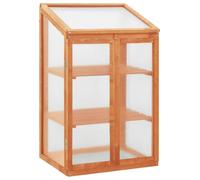 YunCangg Serre en bois de sapin massif avec panneaux en polycarbonate 60 x 45 x 100 cm, serre pour légumes, herbes et fleurs, avec étagères, ventilation, protection contre le gel pour jardin, balcon