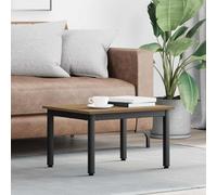 YunCangg Table basse artisanale en chêne - 60 x 50 x 36 cm - Rectangulaire - Avec cadre en métal solide - Pour salon, table d'appoint avec surface de rangement