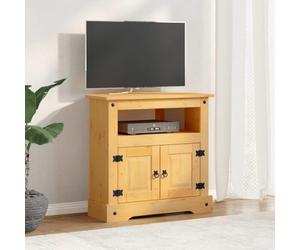 YunCangg Table console de style mexicain Corona en pin massif 80 x 43 x 78 cm avec armoire et étagère, table d'appoint polyvalente pour salon, couloir, bureau ou balcon