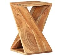 YunCangg Table d'appoint en bois d'acacia massif 35 x 35 x 55 cm avec design torsadé, table basse et table de chevet polyvalente pour salon, chambre à coucher, couloir, balcon, bureau, canapé, étagère