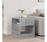 YunCangg Table d'appoint gris Sonoma - 40,5 x 40 x 45 cm - Avec espace de rangement - Étagère pour salon, chambre à coucher, couloir, bureau, canapé, canapé