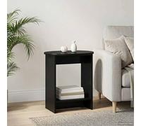 YunCangg Table d'appoint noire en bois 50 x 39,5 x 55 cm Table basse stable avec étagère pour salon, chambre à coucher, bureau, canapé, lit, table de rangement polyvalente moderne