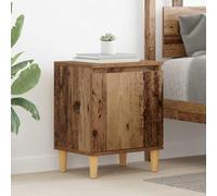 YunCangg Table de chevet en bois recyclé 40 x 30 x 50 cm - Petite table d'appoint moderne pour chambre à coucher avec espace de rangement et porte rabattable - Table de chevet pratique pour lit et