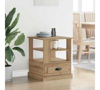 YunCangg Table de chevet en chêne Artisan, 50 x 50 x 60 cm, avec tiroir et étagère, table d'appoint, table d'appoint, table de rangement pour chambre à coucher, salon, couloir avec espace de rangement