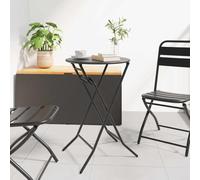 YunCangg Table de jardin en métal anthracite - 50 x 50 x 72 cm - Pliable - Stable - Résistant aux intempéries - Peu encombrant - Pour balcon, terrasse, extérieur, camping, pique-nique, jardin d'hiver