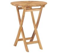 YunCangg Table de jardin pliable Ø 60 cm en teck massif avec finition résistante aux intempéries, peu encombrante et robuste pour balcon, terrasse, extérieur et camping