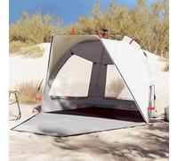 YunCangg Tente de plage pour 2 personnes grise en polyester 190T avec revêtement PU, montage rapide, imperméable et coupe-vent, avec fenêtres en filet pour camping, extérieur, plage et festival