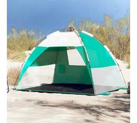 YunCangg Tente de plage pour 2 personnes, vert mer, imperméable, avec système de libération rapide, tente de camping légère pour l'extérieur, plage, festival, respirante avec moustiquaire et barres