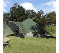 YunCangg Tente Teepee pour 7 personnes, vert et gris, en polyester 185T, imperméable, coupe-vent, avec séparateur d'espace, valves d'air et sac de transport, idéale pour le camping, l'extérieur, la