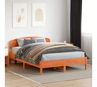 YunCangg Tête de lit en pin massif marron ciré 160 cm avec dossier pour chambre à coucher, lit double, chambre d'amis, autoportante, à clipser, montage mural possible