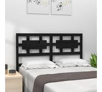 YunCangg Tête de lit noire en pin massif 185,5 x 4 x 100 cm, dossier pour chambre à coucher, chambre d'amis, lit double et lit simple, autoportante et à clipser avec charme rustique