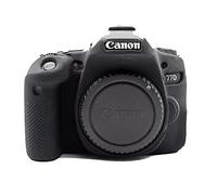 Yunchenghe Étui en Silicone Souple et léger Coque numérique Protection en Caoutchouc, pour Canon EOS 77D - Noir