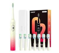 YUNCHI C2 Brosse à dents électrique, avec 40 000 VPM, sonique, pour adultes, charge USB-C, 55 jours d'autonomie, 5 modes de brossage, minuterie de 2 minutes, 8 têtes de brosse, étui de voyage, dégradé