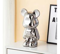 Yundu Tirelire cochon en céramique pour enfants et adultes - Bearbrick, Kaws - Tirelire pour filles et garçons - Décoration d'ours d'amour en argent - Décoration moderne de chambre Hypebeast - Cadeaux