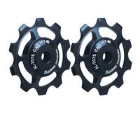 Yundxi Lot de 2 poulies de dérailleur arrière de vélo, 10T/11T/12T/13T/14T/15T/16T/17T en alliage d'aluminium pour roue de guidage de 4/5 mm (10T, noir)