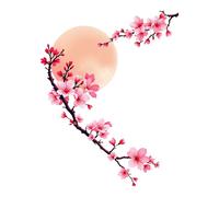 YUNEX Autocollants graphiques en fleur de cerisier japonais de 13 cm pour ordinateur portable - Pour fenêtres, portes, voiture, pare-chocs, décoration à faire soi-même (B)