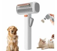 YUNFAN 2-in-1 Pet Self-Detangling & Grooming Comb,Dual-Mode Dog Deshedding Brush,Self-Cleaning Pet Brush with Release Button,Stainless-Steel Hair Removal Comb for Long & Short Hair Cat Dog