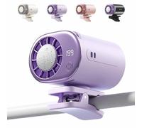 YUNFAN 2026 Car Clip On Air Conditioner Fan with LED Display,Mini Portable Personal Cooling Fan,USB Rechargeable Car Cold Air Fans,360° Rotation,for Office Beach Truck Tent Umbrella (Purple)