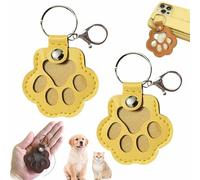 YUNFAN 2pcs Dog Hair Collector Keychain,Charm Memorial Storage Box,Cat Hair Collector Keychains,Pet Fur Keepsake Keychain,Portable Pet Hair Storage,Leather Keychains,Cute Dogs Paw Pendant Hanging(H)