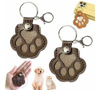 YUNFAN 2pcs Dog Hair Collector Keychain,Charm Memorial Storage Box,Cat Hair Collector Keychains,Pet Fur Keepsake Keychain,Portable Pet Hair Storage,Leather Keychains,Cute Dogs Paw Pendant Hanging(B)