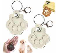 YUNFAN 2pcs Dog Hair Collector Keychain,Charm Memorial Storage Box,Cat Hair Collector Keychains,Pet Fur Keepsake Keychain,Portable Pet Hair Storage,Leather Keychains,Cute Dogs Paw Pendant Hanging(F)