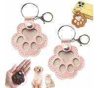 YUNFAN 2pcs Dog Hair Collector Keychain,Charm Memorial Storage Box,Cat Hair Collector Keychains,Pet Fur Keepsake Keychain,Portable Pet Hair Storage,Leather Keychains,Cute Dogs Paw Pendant Hanging(E)