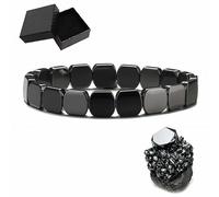 YUNFAN Bracelet En HéMatite Hemios,Bracelet En HéMatite Hemys Pour Homme,Incarner La RéSilience Et La Vitalité,Retrouver Confiance Et S'Affirmer,Cadeau Pour Papa,Mari,Petit Ami(B)