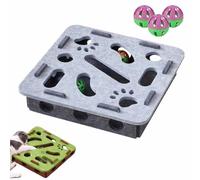 YUNFAN Cat Scratch Puzzle Enrichment Box,Interactive Cat Puzzle Toy,Felt Maze Game Box for Indoor,Mental Stimulation Boxs with 3 Balls,Kitten Scratching Training Enrichment Exercise Hunting Play(C)