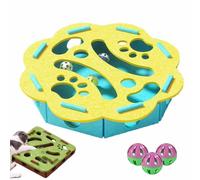 YUNFAN Cat Scratch Puzzle Enrichment Box,Interactive Cat Puzzle Toy,Felt Maze Game Box for Indoor,Mental Stimulation Boxs with 3 Balls,Kitten Scratching Training Enrichment Exercise Hunting Play(H)