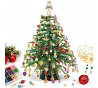 YUNFAN DIY Beaded Christmas Tree Kit,Handmade Mini Desk Xmas Bead Art，A | Night Light DIY Festive Centrepiece,with Colorful Beads & Ornaments & String Lights,Christmas Craft Gift for Craft Lovers