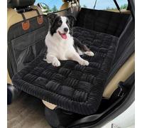 YUNFAN Dog Car Seat Cover for Back Seat - Soft Backseat Pet Bed Mat,Dog Non-Slip Cover Protector,Washable Thick Automotive Scratch Resistant Cushion,for Truck SUV Van Interior Accessories(Black)