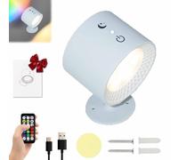 YUNFAN Glowright Smart Wall Lights Magnetic,Up Down Led Wall Lights,360°Rotation Glowright Round Light with Controller/Touch,3 Color Temperature Dimmable Remote Control Light (Blanc, 7 couleurs)