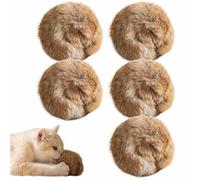 YUNFAN Rabbit Fur Ball Cat Toy,8 cm Oversized Faux Rabbit Fur Catnip Interactive Balls,Soft Fluffy Cat Toy Ball,Kitten Plush Cats Toys,for Chewing Playing Chasing Kicking & Indoor Exercise(5)