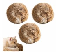 YUNFAN Rabbit Fur Ball Cat Toy,8 cm Oversized Faux Rabbit Fur Catnip Interactive Balls,Soft Fluffy Cat Toy Ball,Kitten Plush Cats Toys,for Chewing Playing Chasing Kicking & Indoor Exercise(3)