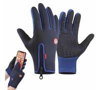 YUNFAN Velura Winter Gloves,Thermal Touch Screen Windproof & Waterproof Gloves,Cycling Mittens Touchscreen,Outdoor Non-Slip Glove,All-Day Warmth,Winter Sports Glove for Driving Hiking(Blue,M)