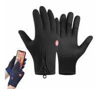 YUNFAN Velura Winter Gloves,Thermal Touch Screen Windproof & Waterproof Gloves,Cycling Mittens Touchscreen,Outdoor Non-Slip Glove,All-Day Warmth,Winter Sports Glove for Driving Hiking(Black,L)