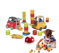 YUNFANG Jouet de Chariot élévateur, Chariot élévateur pour,Chariot élévateur transportant des Jouets empilables - Activités d'apprentissage éducatives pour Les garçons et Filles âgés de 3 Ans