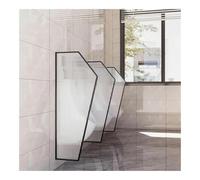 YUNFANOZ Cloison de Toilette Paroi De SéParation D'Urinoir, avec Bordure métallique, Design Semi-Transparent, for lieux publics(Black,3PCS)