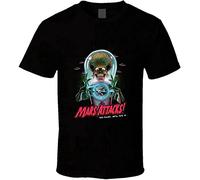 YUNFU Mars Attacks Sci FI Retro Movie T Shirt Black XL