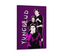 Yungblud Couverture de l'album rose X violet signée limitée, couverture d'album de musique, chanteuse pop, hip-hop, rap - Impression sur toile murale pour fille et garçon, adolescent - 50 x 75 cm