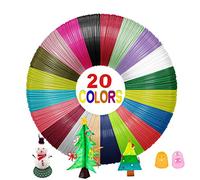 Yungden Filament Stylo 3D avec 2 Capuchons pour Doigts, 20 Couleurs de Recharges PLA 1,75 mm, 5M par Couleur, 100M au Total, Compatible avec SCRIB3D, MYNT3D, SAYWE, Acdolf Stylo D'Impression 3D