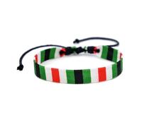 YUNGLOO Chaîne à main ethnique du Moyen-Orient en mélange de coton tissé à la main Accessoire multicolore tissé à la main Style arabe Bracelet Motif coloré, taille unique, Comme décrit