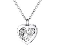 YUNGLOO Collier commémoratif avec pendentif élégant en forme de cœur sculpté pour cendres commémoratif de votre animal de compagnie bien-aimé et de la famille, collier urne funéraire décontracté